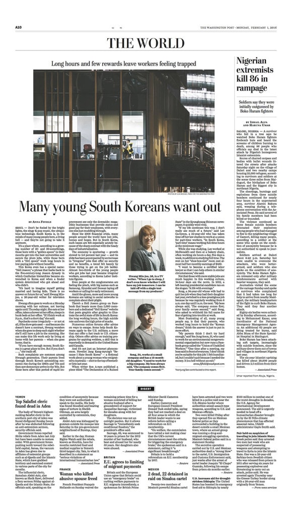 Hell Korea - WashPost - 1 Feb 2016