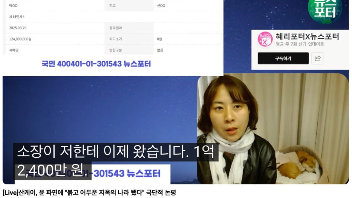 뉴스포터 신혜리의 저작권 소송 2차 가해, 피해자 코스프레 증거. 원고 박준수를 향한 억대 소송, 합의금 장사 프레임, 언론플레이, 가짜뉴스, 허위사실 적시 명예훼손. 신혜리는 기레기.